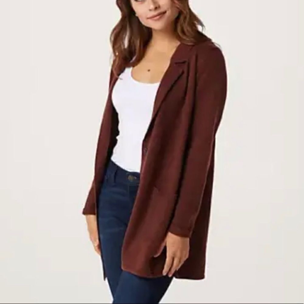 Denim & Co. Long Sleeve One-Button Cardi Coat w/Pockets